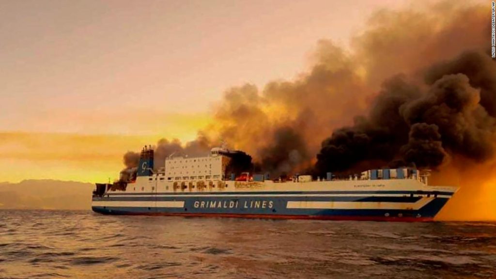 Greek ferry fire: 12 passengers are still missing after a fire broke out on the Euroferry Olympia