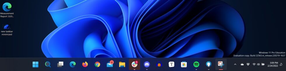 Swipe up or close an app, though, and a much larger version of the taskbar with more finger-friendly icons slides up from the bottom of the screen.
