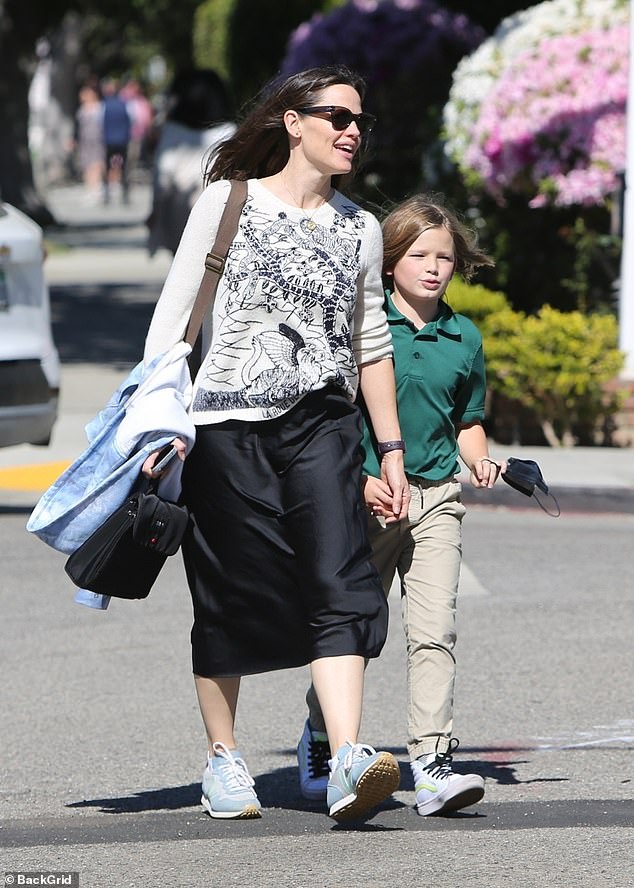 Family: Earlier in the day, Samuel spent time with his mother, Jennifer Garner