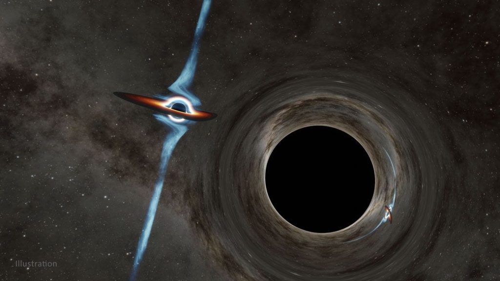 Two monstrous black holes are headed for a collision that will shake the fabric of spacetime