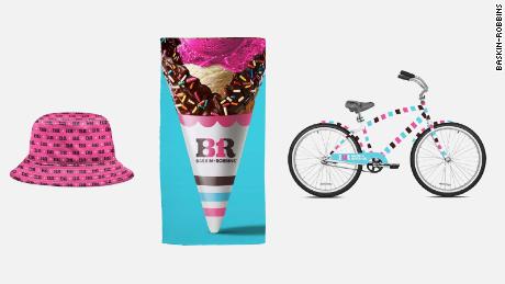 Some examples of Baskin-Robbins'  goods. 