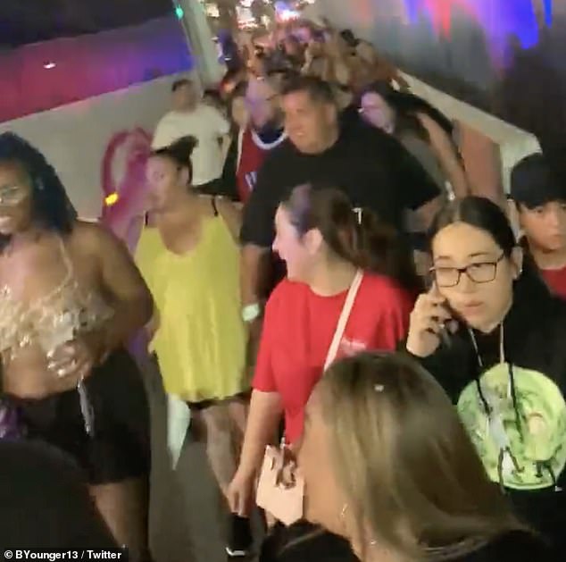 Footage posted online showed thousands of hip-hop and R&B fans walking the streets following reports of a shooting at the Lovers and Friends Festival.