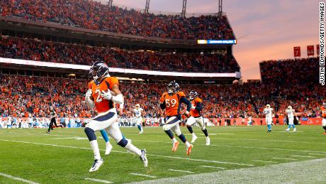 The Denver Broncos face the Los Angeles Chargers at Empower Field on Mile High last November. 