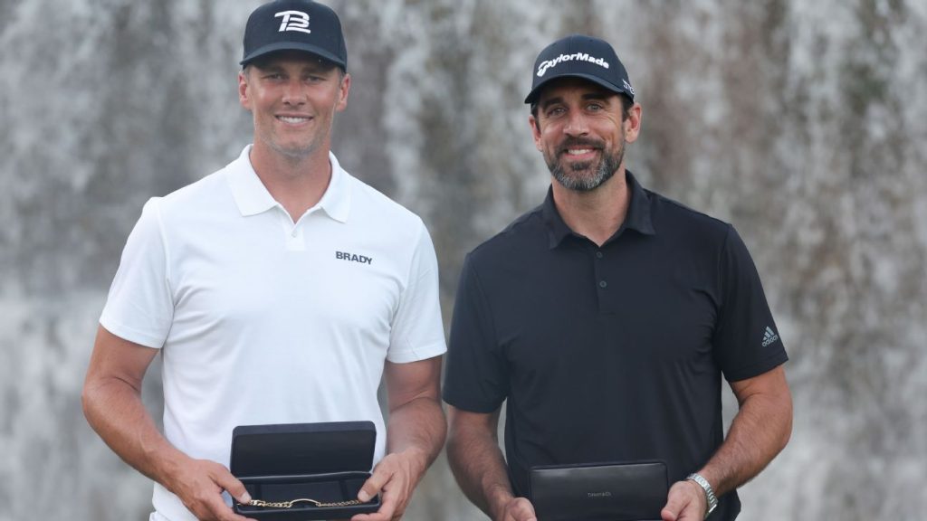 NFL Quarters Tom Brady and Aaron Rodgers defeat Patrick Mahomes and Josh Allen in an exhibition golf game