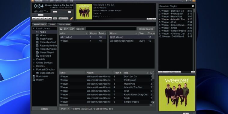 Winamp, the best MP3 player of the '90s, just got a major update