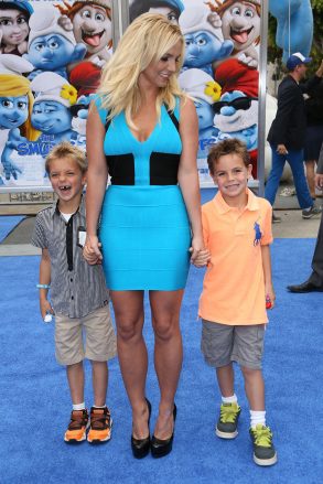 Britney Spears with her sons Sean Preston and Jaden Federline The Smurfs 2 premiere, Los Angeles, USA - July 28, 2013