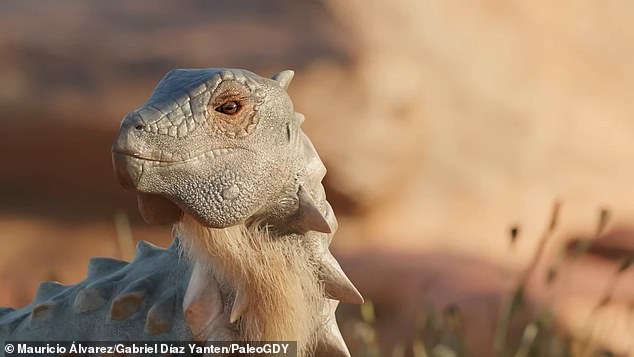 New discovery: The fossilized remains of an never-before-seen armored dinosaur the size of a domestic cat have been discovered in Argentina.  Computer simulations brought the new species Jakapil kaniukura to life (pictured)