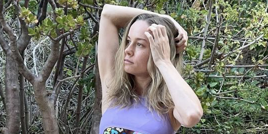 Brie Larson has huge sculpted abs, legs in a bikini in IG pictures