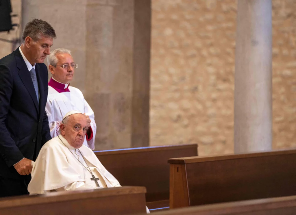 Cardinals of the Catholic Church in the Vatican met with Pope Francis