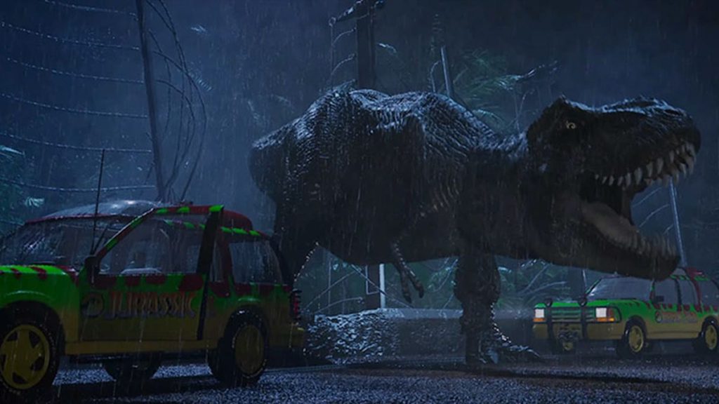 The classic Jurassic Park scene has been recreated in the PlayStation game