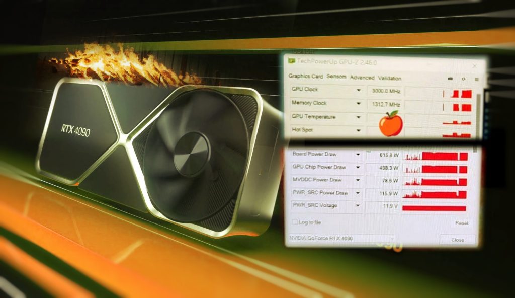 NVIDIA GeForce RTX 4090 clocked up to 3.0GHz and 616W using GPU compression tool