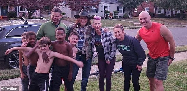 Look who he is!  Johnny Depp made a surprise return to his hometown of Owensboro, Kentucky over the weekend, and happily posed for pictures with his fans.