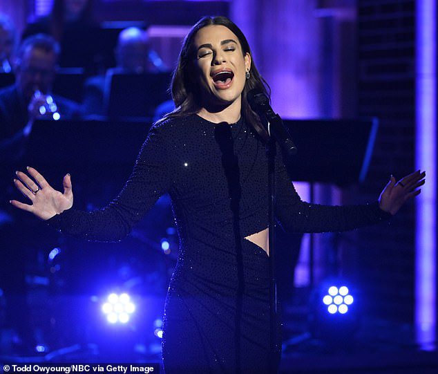 Show stopper: Lea Michele appeared on The Tonight Show with Jimmy Fallon and performed the song People from the popular Broadway production Funny Girl on Friday