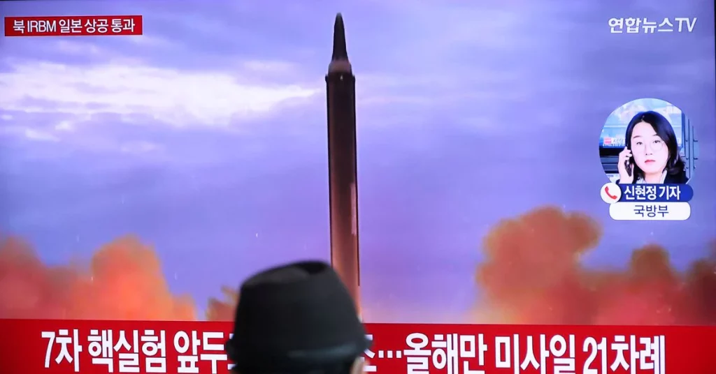 North Korea is conducting a long-range missile test so far over Japan