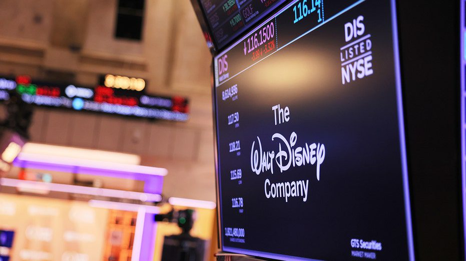 Walt Disney logo on stock window