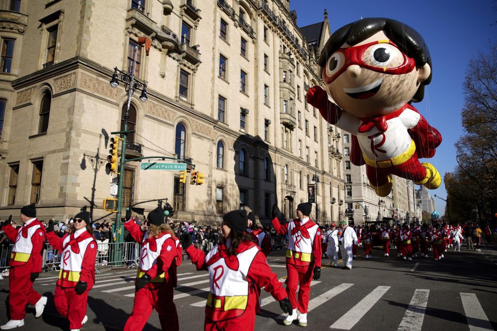 High-flying balloon characters star in the Thanksgiving parade