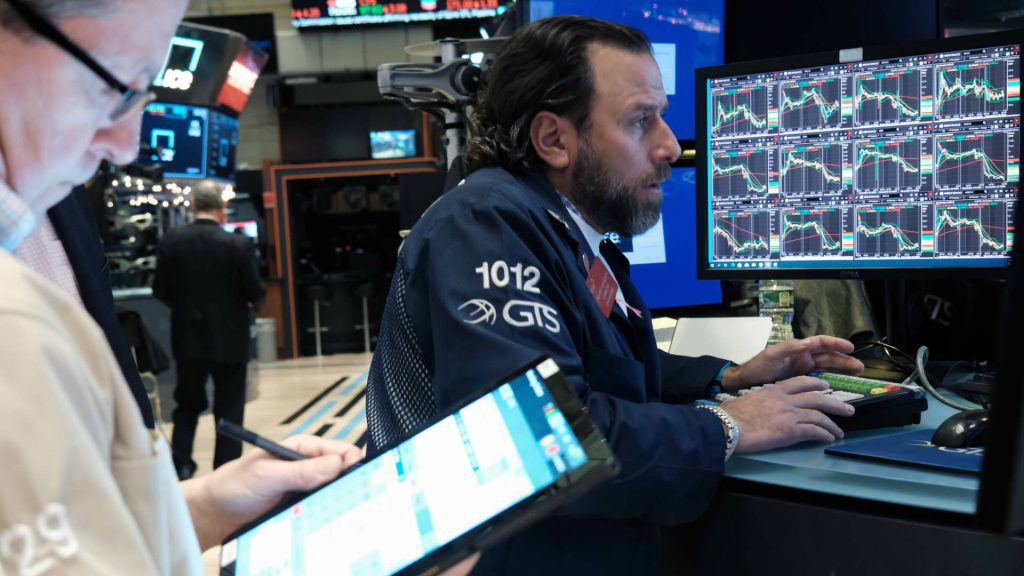 The Dow Jones is down more than 300 points as Wall Street heads for consecutive weekly declines